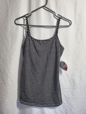 CLEARANCE  Thyme Maternity Black and White Striped Tank Top